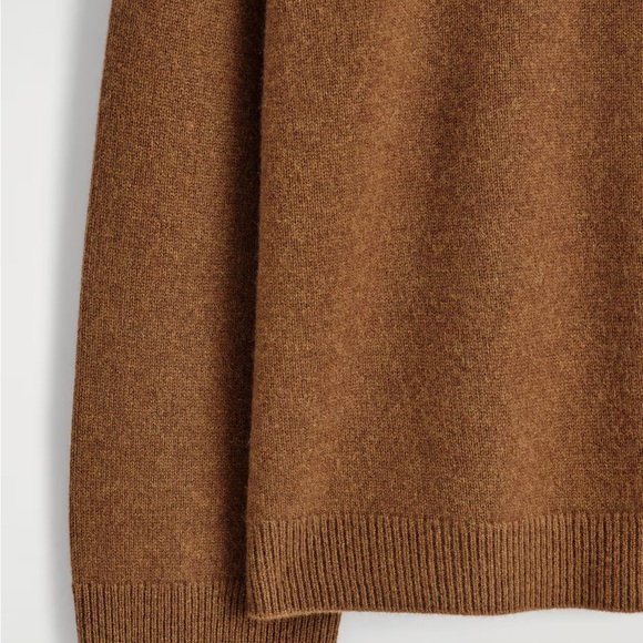 COS 100% Cashmere Mock Neck Turtleneck Sweater Brown Size Small - Picture 7 of 15